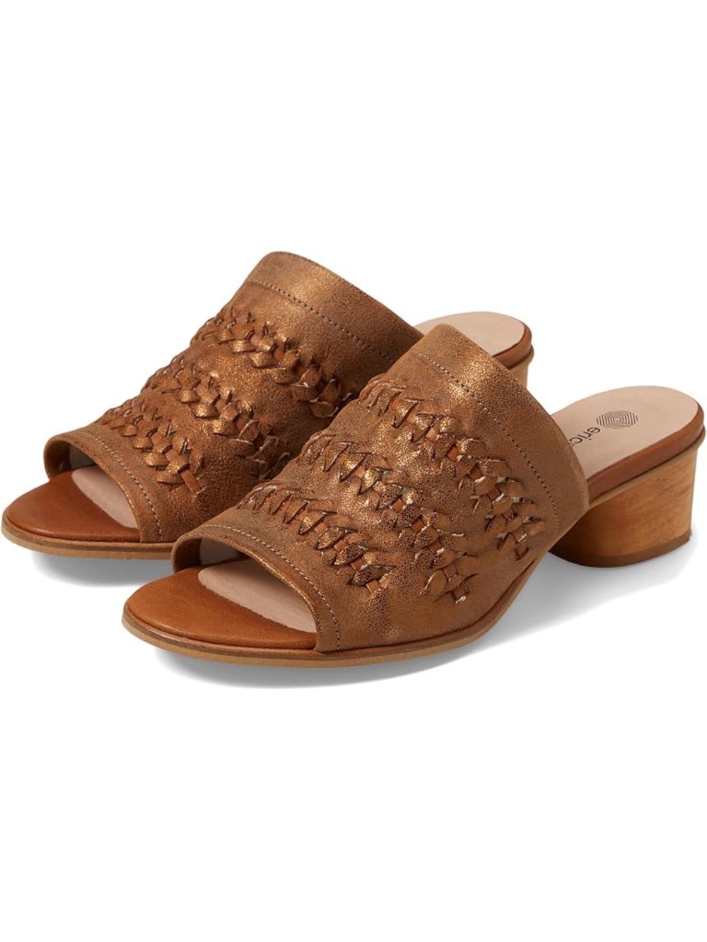Eric Michael Woven Leather Mule Sandals - Brown